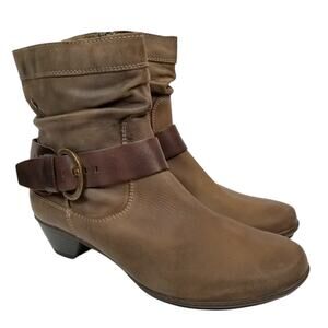 Pikolinos Women's Brujas Brown Leather Slouchy Ankle Boots Size 41 / 10.5